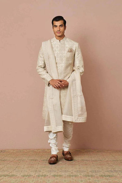 Anushree Reddy - Armaan embroidered rawsilk sherwani set - The Grand Trunk