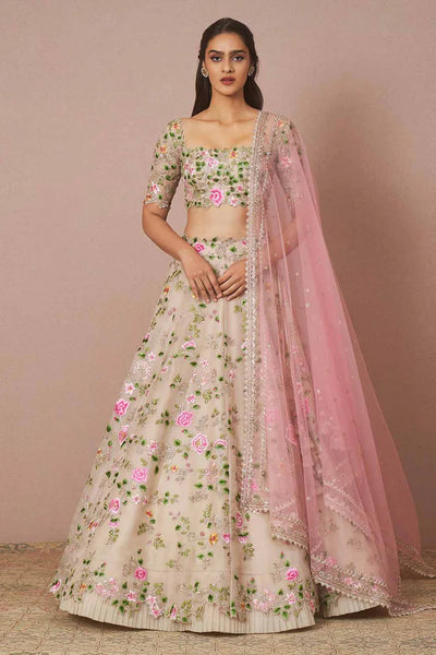 Anushree Reddy Dahlia multi threadwork embroidered lehenga - The Grand Trunk