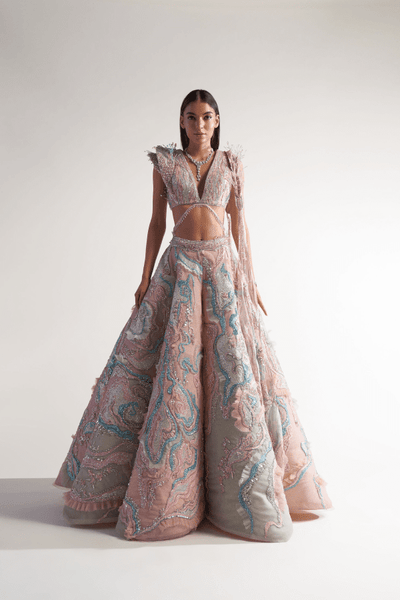 Sulakshana Monga Marble Lehenga - The Grand Trunk