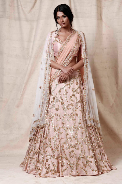 Esha Kaul baby pink lehenga  set - The Grand Trunk