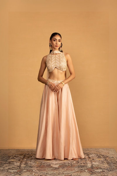 Peach Sharara Set