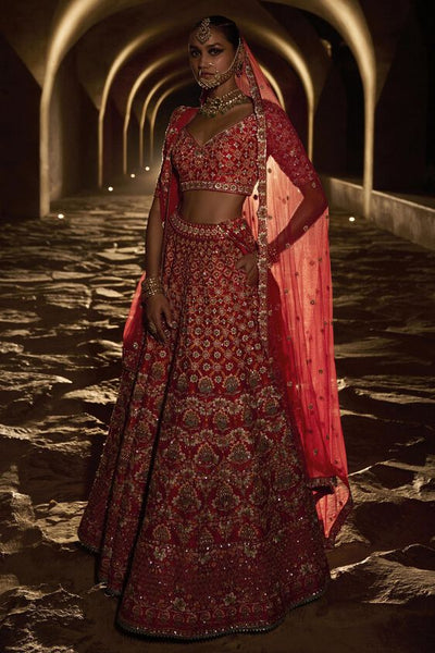 NAKSHATRAM LEHENGA - RED - The Grand Trunk