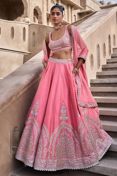 PUSHPAM LEHENGA - JAIPUR PINK - The Grand Trunk