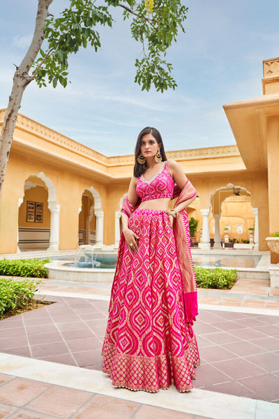 Shukra Lehenga Set - Hot Pink - The Grand Trunk