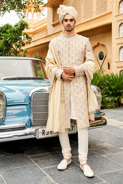 Aalekh Sherwani - Cream - The Grand Trunk