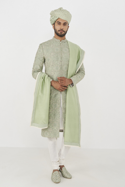 Anuraj Dupatta - Sage Green - The Grand Trunk