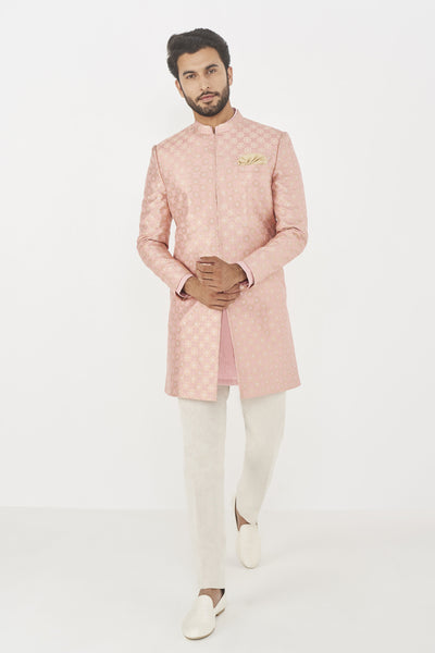 Jivin Sherwani- Pink - The Grand Trunk