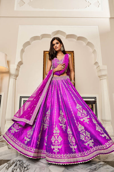 AADAB LEHENGA SET - VIVID VIOLET - The Grand Trunk