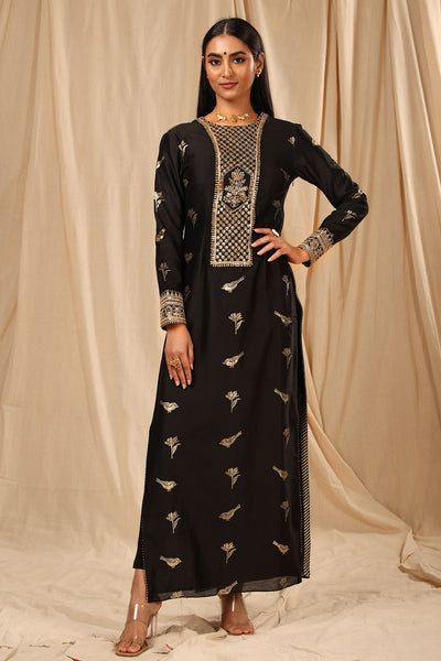 Black Vintage Fiona Kurta - The Grand Trunk