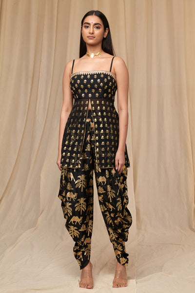 Black Oasis Dhoti Set - The Grand Trunk