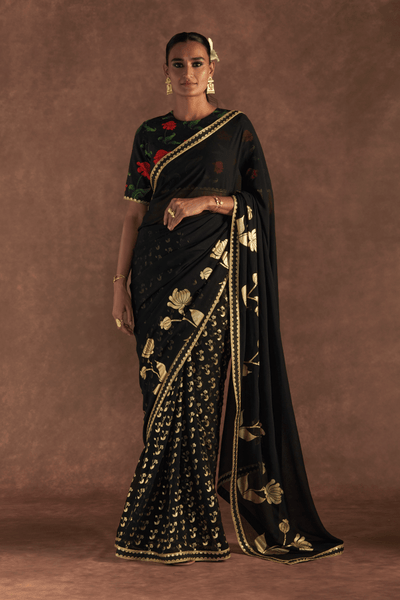 Black Springbud Saree - The Grand Trunk