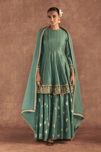 Moss Green Irisbud Sharara Set - The Grand Trunk