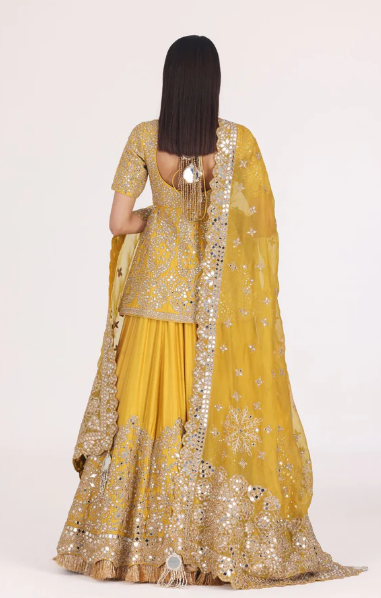 Golden Haldi Embellished Lehenga Set