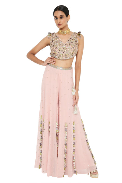 Payal Singhal Embroidered Choli With Sharara - The Grand Trunk