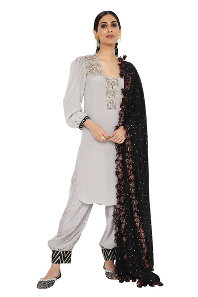 Payal Singhal  Embroidered Kurta with  Jogger Salwar And dupatta - The Grand Trunk