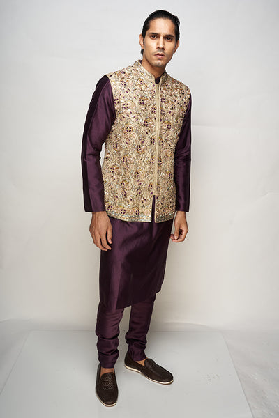 Payal Singhal Embroidered Bandi with Kurta and Churidar - The Grand Trunk