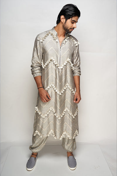 Payal Singhal Banarasi Silk Bomber Kurta with Jogger Pants - The Grand Trunk