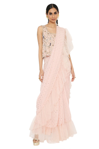 Payal Singhal embroidered Choli With Pre-Stitched Saree - The Grand Trunk