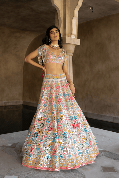 Abhinav Mishra Multicoloured floral pattern lehenga - The Grand Trunk