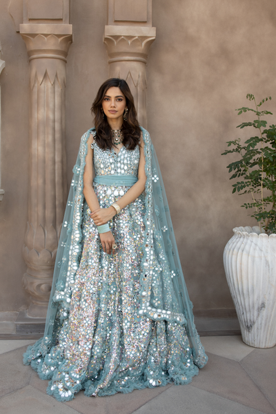 Abhinav Mishra Hand embroidered embellished anarkali - The Grand Trunk