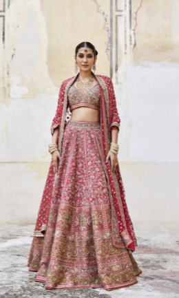 Adhyavi Embroidered Zardozi Silk Lehenga Set