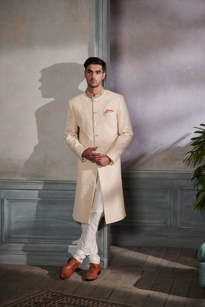 Paksha Sherwani – Ivory - The Grand Trunk