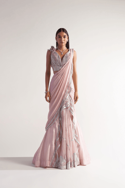 Sulakshana Monga Soft Pink Drape - The Grand Trunk