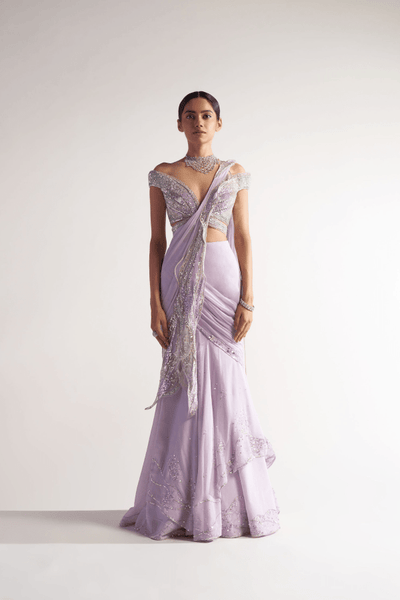 Sulakshana Monga Fishtail Saree - The Grand Trunk