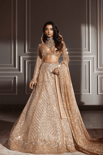 Signature Gold Taban Embroidered Lehenga Set - The Grand Trunk