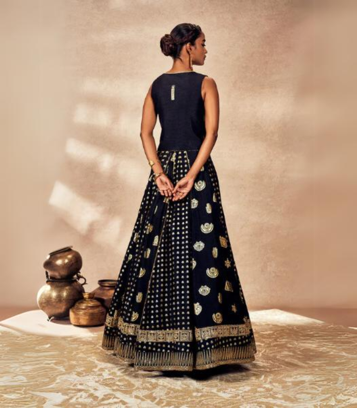 Black Trinkets Lehenga