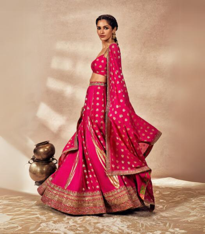 Pink Whispering Lily Lehenga Set