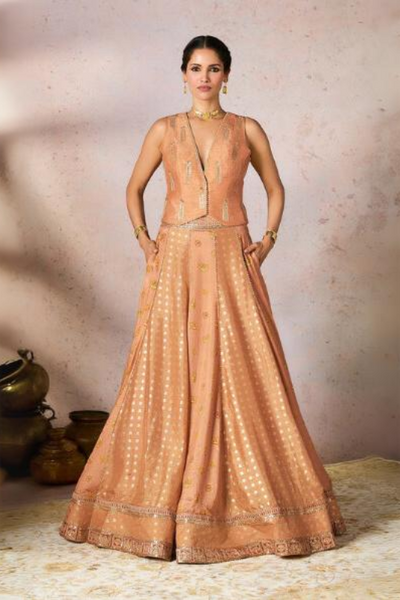 Salmon Trinkets Lehenga Set