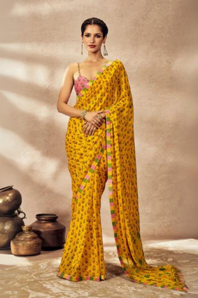 Yellow Pixie Dust Saree