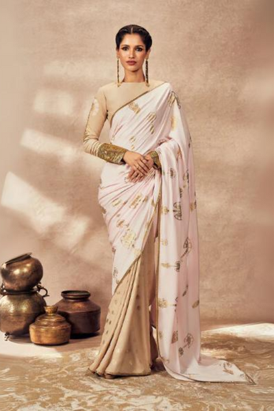 Lime And Lilac Jacquard Saree