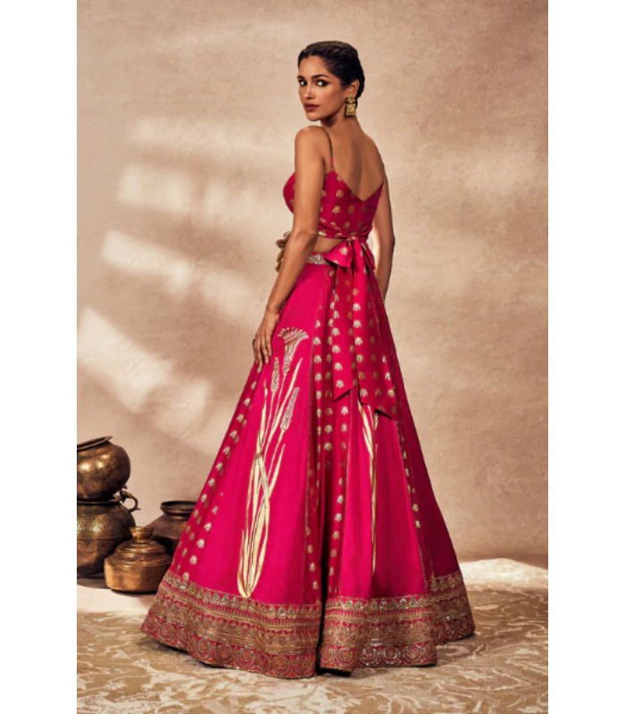 Pink Whispering Lily Lehenga Set