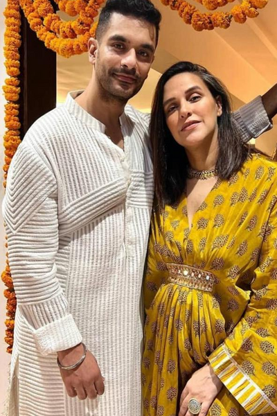 Angad Bedi in Anamika Khanna men's kurta - The Grand Trunk