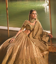 Load image into Gallery viewer, Mirror Embellished Tissue Lehenga Set