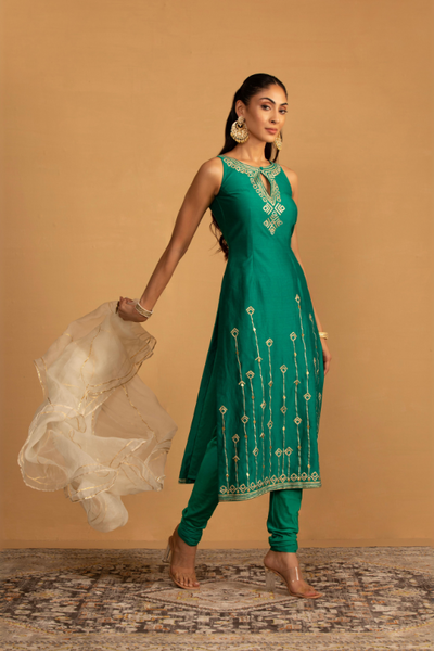 Bottle Green Kurta Set