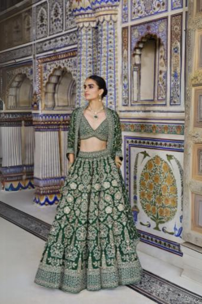 Sylvan Embroidered Zardozi Silk Lehenga Set