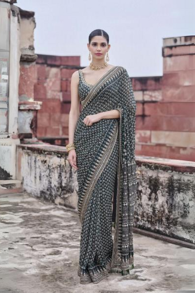 Abjini Printed Georgette Saree