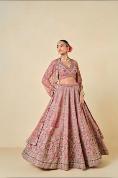 Alakana SEWA Hand-Embroidered Silk Lehenga Set