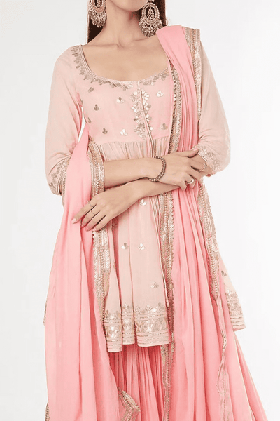 Esha Koul - Peplum kurta sharara set - The Grand Trunk