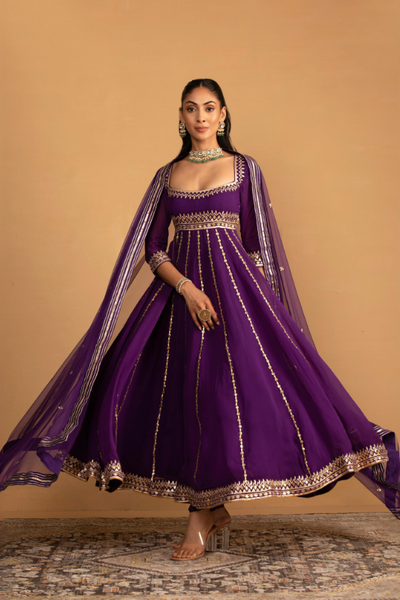 Purple Anarkali Set