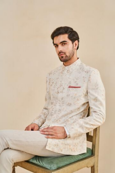 Nirad Embroidered Silk Bandhgala