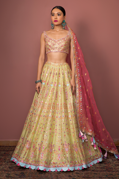 GREEN LEHENGA SET - The Grand Trunk