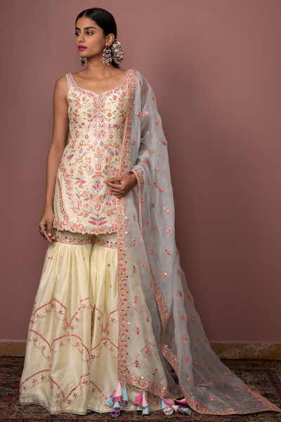 LEMON YELLOW GHARARA SET - The Grand Trunk