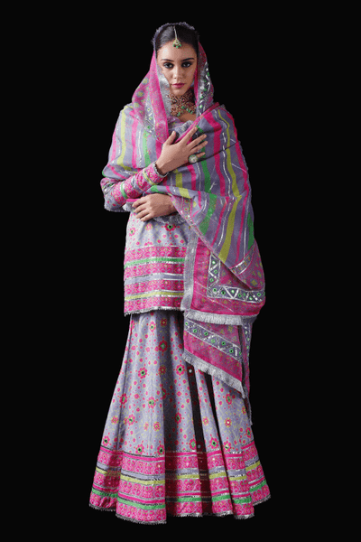 Mayyur Girotra -hot pink kurta gharara set - The Grand Trunk