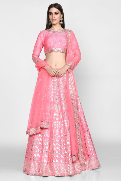 Abhinav Mishra  Pink Lehenga Set - The Grand Trunk