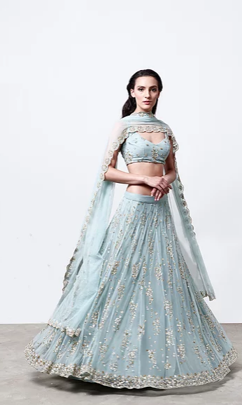 Sky Blue Designer Lehenga Choli for Women Indian Wedding Lahanga  Saree,party Wear Net Lehanga Choli, Trendy Foil Mirror Work Ghagra Choli -  Etsy