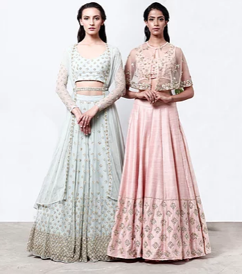 Astha Narang Pink Lehenga With Cape - The Grand Trunk